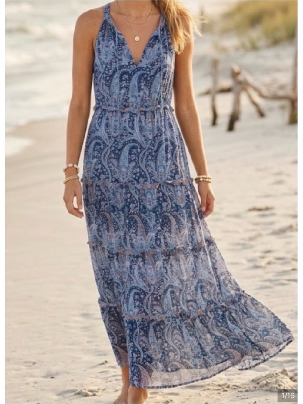 🌺 Caroline Constas Paisley Tiered Cotton Maxi Dress